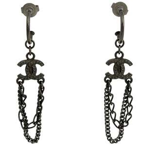 Chanel Cc Logo Earrings Silver-Tone #250011C78B